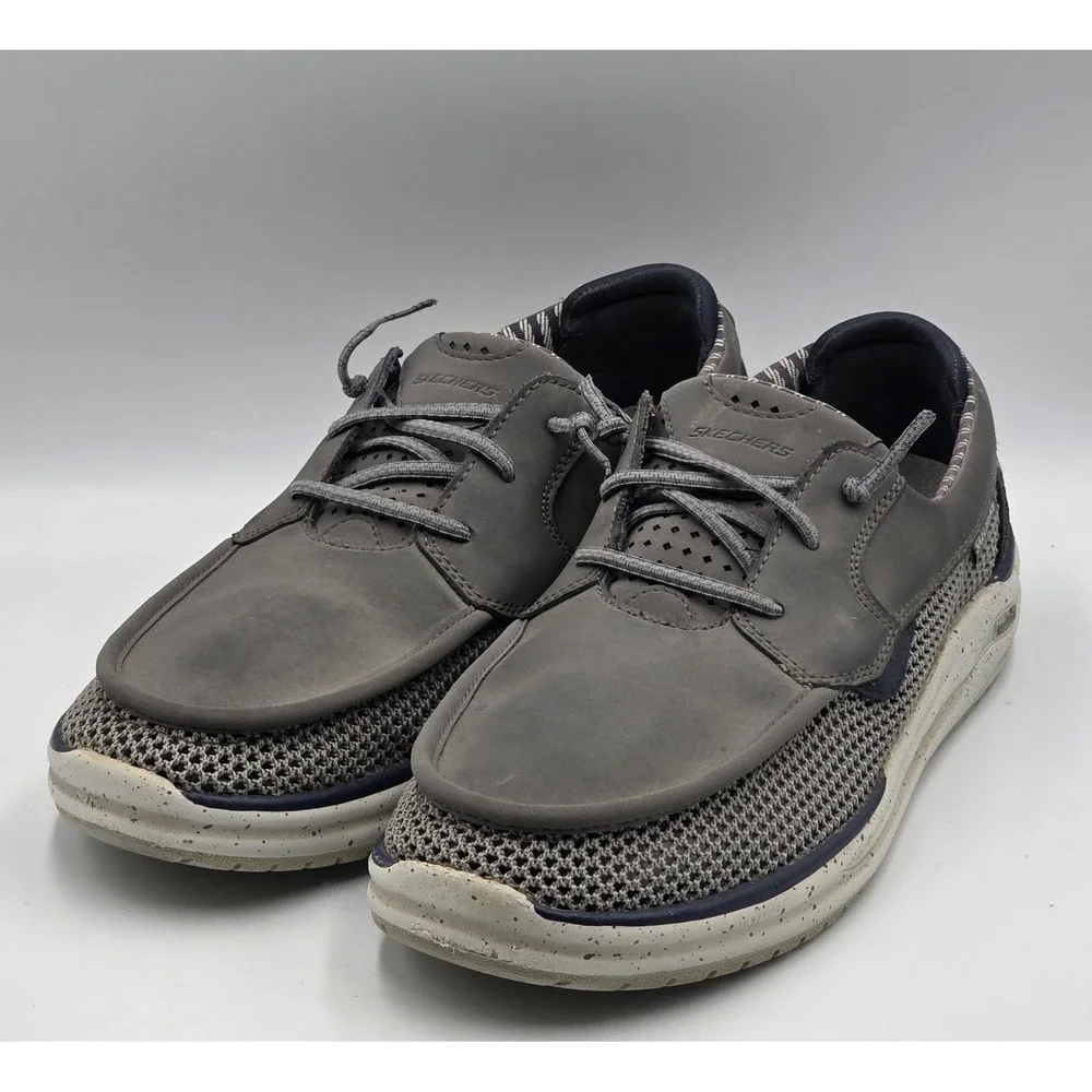 Skechers Arch Fit Melo Waymer Mens 9 Charcoal Slip On Walking Shoes Gray